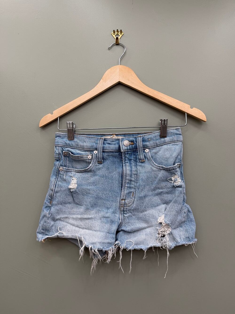 Madewell The Perfect Jean Short Size 24 High Rise Distressed Cut Off Denim